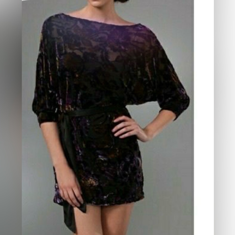 STUNNING!!!! NWT - Winter Kate “Ophelia Silk Burnout” Silk/Floral Velvet Dress
